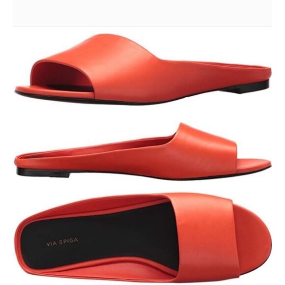 Via Spiga Women's Hana Leather Slide Sandals Size 6.5 - Picture 11 of 11